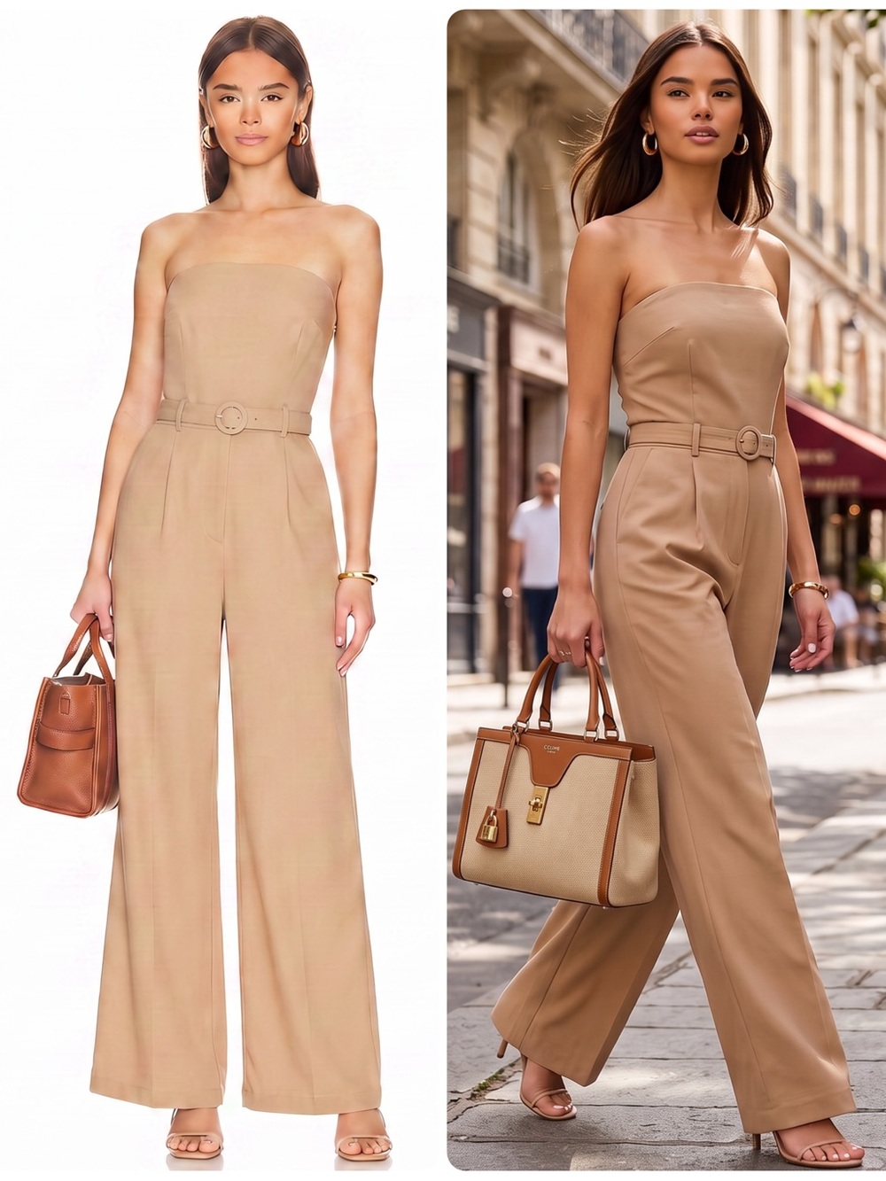 Faithfull the Brand Anthropologie Alegrias Linen Wide-Leg Jumpsuit NWT $319